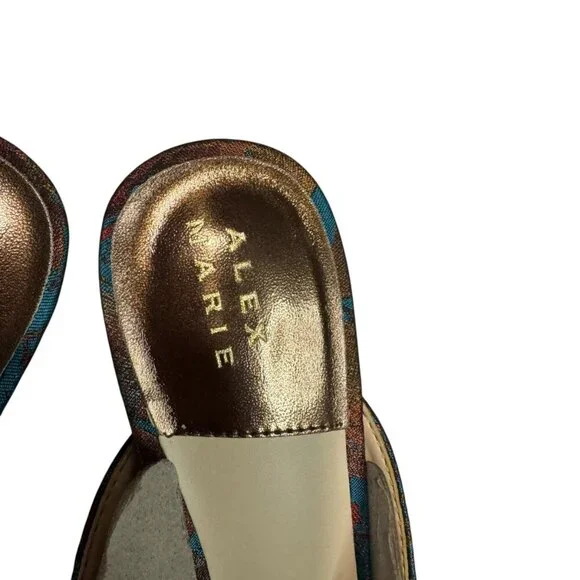 Alex Marie Metallic Floral Brocade Pointed Toe Mules | Size 9M NWT - Picture 12 of 14